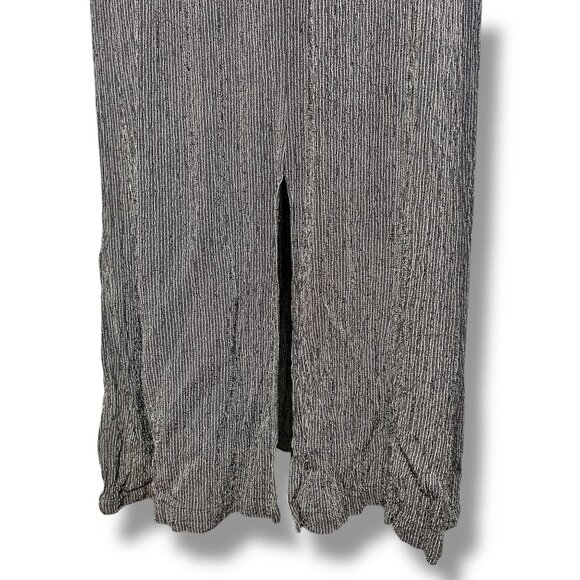 Vintage Eileen Fisher Pinstripe Maxi Dress black white Cottagecore Lagenlook - Picture 4 of 8